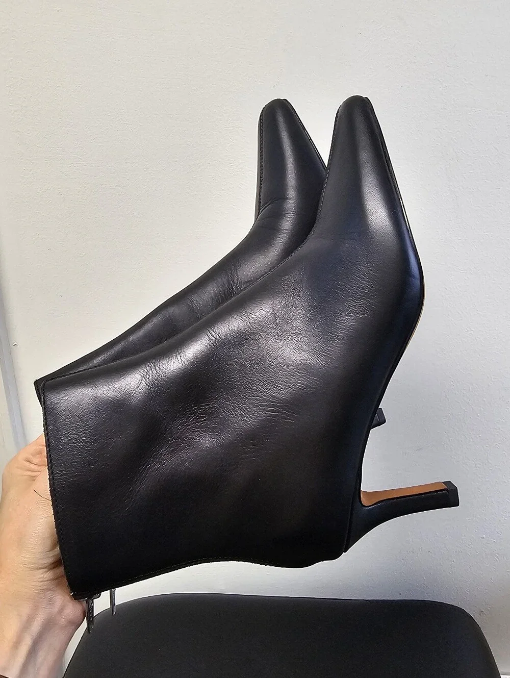 New Madewell The Dimes Stiletto-Heel Ankle Boot Black Size 7